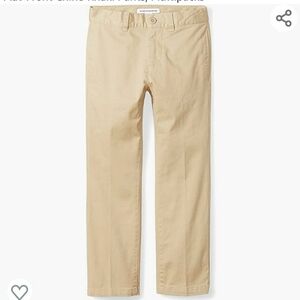 Amazon Essentials Uniform Straight-Fit Flat-Front Chino Khaki Brown Size 10